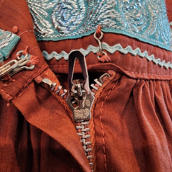 Vintage 50s Rockabilly Western Patio Fiesta Skirt Set Norman AZ Snag Pruf Zip S - Picture 14 of 16